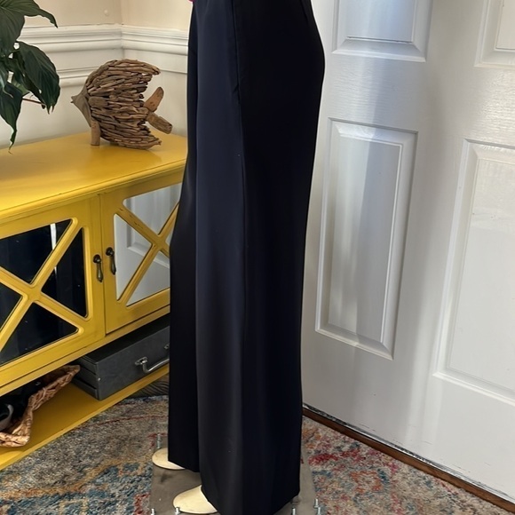 TRINA Turk Flat Front Wide Leg Long Black Dress Pant 4 - Picture 4 of 11